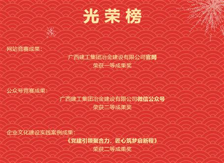 【喜訊】冶建公司三項(xiàng)文化建設(shè)成果榮獲國家級(jí)獎(jiǎng)